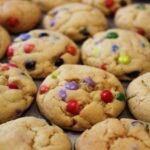 cookies, biscuits, bake, baking, tray, m ms, smarties